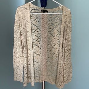 Honey Punch open crocheted cardigan